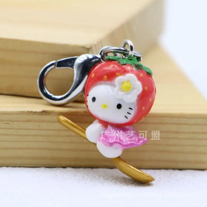 Hot Sanrio Anime HelloKittys Series Keychain Kawaii Mobile Phone Chain Accessory Decorative Bag Pendant for Girls Bestie Gifts