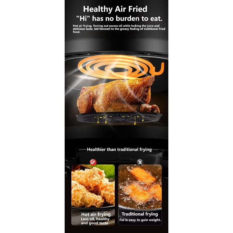 مقلاة هوائية صغيرة سعة 8 لتر بجودة عالية