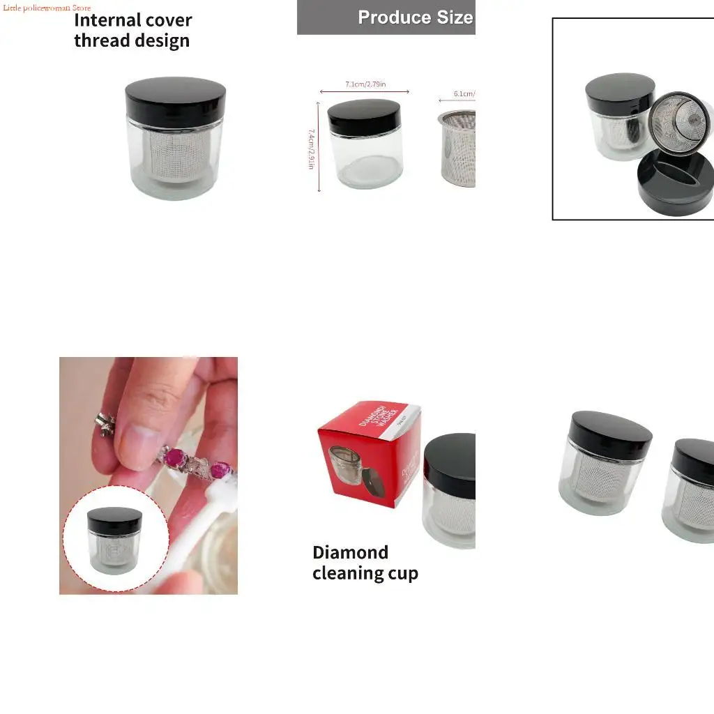 

F92D Lightweight Glass Cleaning Cup With Metal Sieve Jewelry Cleaner Perfect For Storing Polishing Diamonds Watch Components