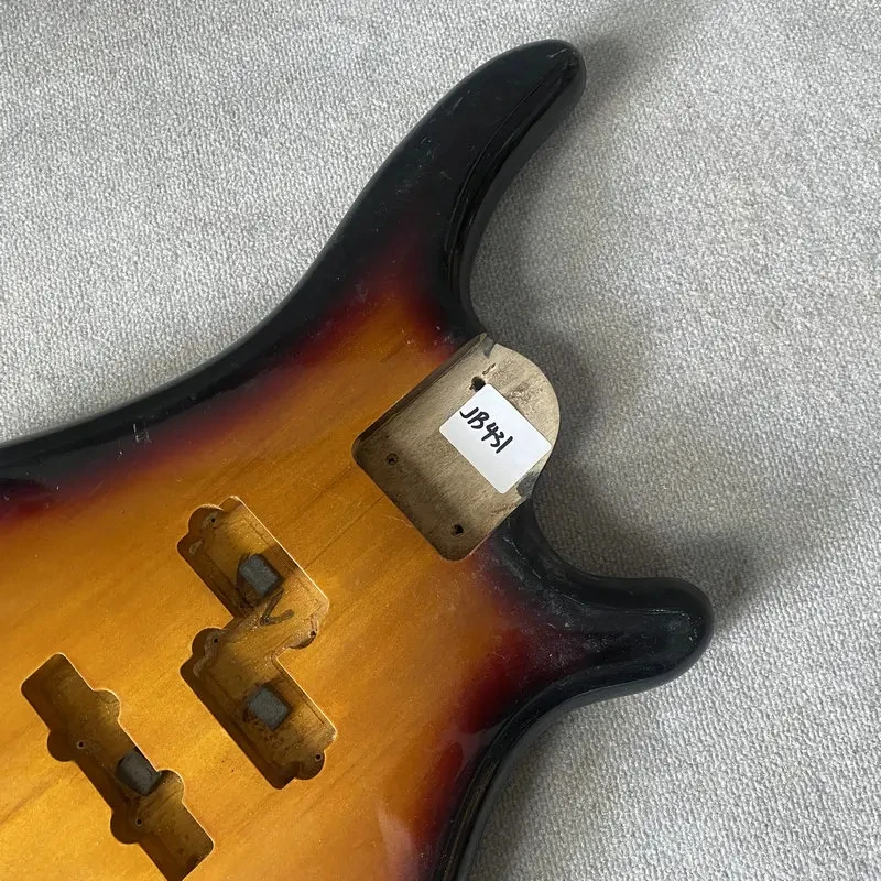 JB431 Sunburst Color 4 Or 5 String Electric Guitar Bass Body Solid Wood Right Hand Active PJB Pickups DIY&Replace