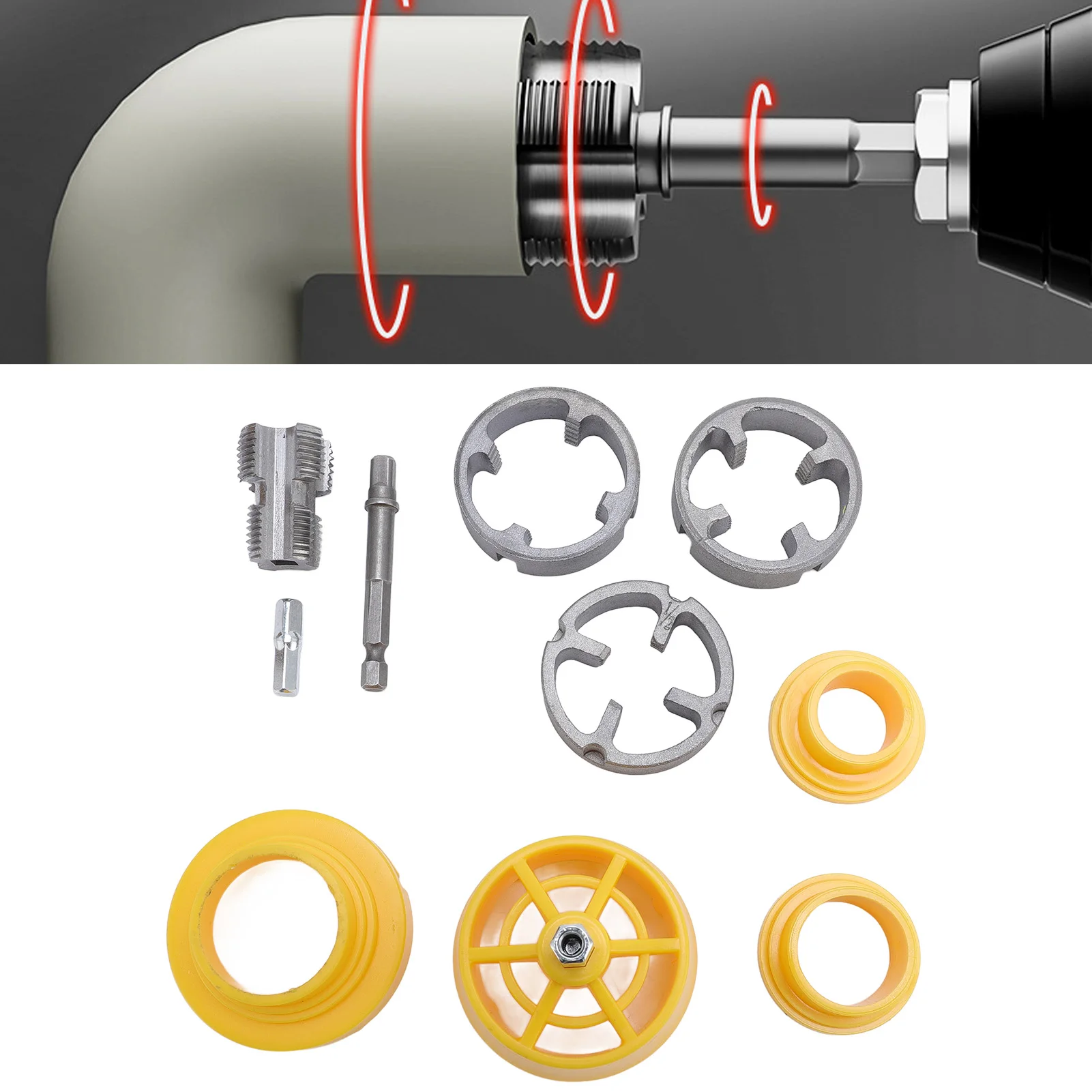 PPR Pipe Threader Kit 1/4 Inch Hex Shank G1/2 G3/4 Standard Thread Pipe Threader Plumbing Tools Tubing and Pipe Threader Kit