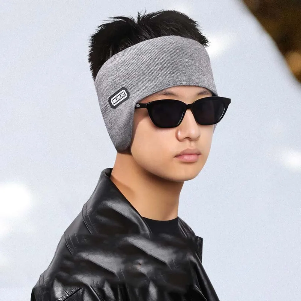 Fashion Earflap Winter Thickened Earmuffs Cotton Soft Outdoor Cold Proof Earmuffs Foldable Elastic Sport Headband Men