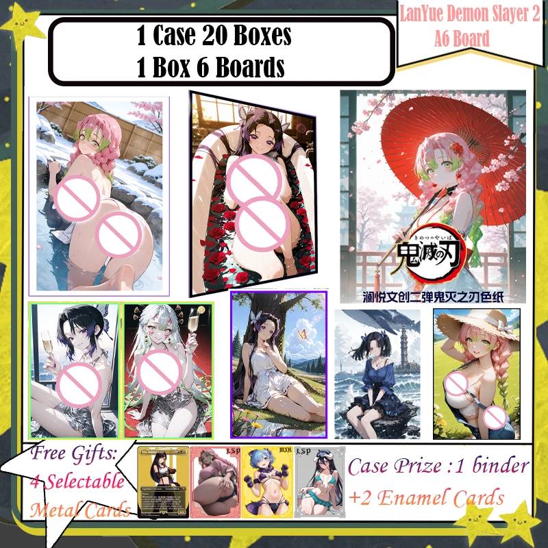 

Lan Yue Demon Slayer 2 A6 Цветная бумага Аниме Kimetsu Yaiba Tanjirou Kamado Nezuko Card Детский подарок Карты Demon Slayer