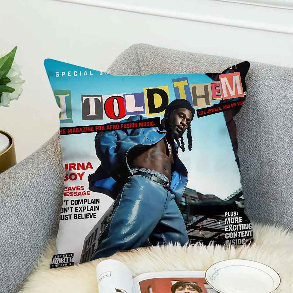 

B-Burna B-Boy Pillow Case Album Case Sofa Decorative Home Double-sided Printing Short Plush Cute Cushion Cover