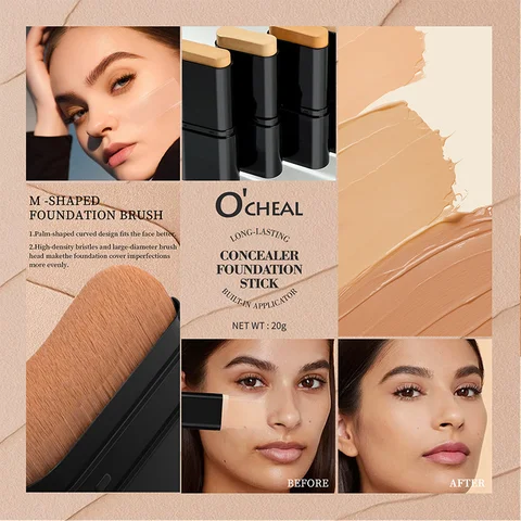 Concealer Foundation Stick, Best-Selling in Southeast Asia, Dual-Ended Eraser Contouring Cream