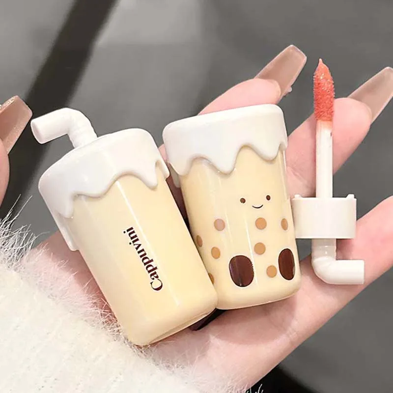 لطيف كوب شاي بالحليب على شكل ضوء الماء الوردي ملمع الشفاه طويلة الأمد غير يتلاشى مرآة عصير صبغ الشفاه تينت للنساء ماكياج الكورية #5