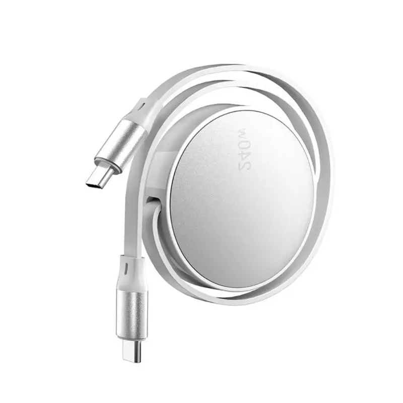 652F Double End USB C Retractable Cable 240W Fast Charging 480Mbps Transfer Build In eMarker Chip Adjustable Length