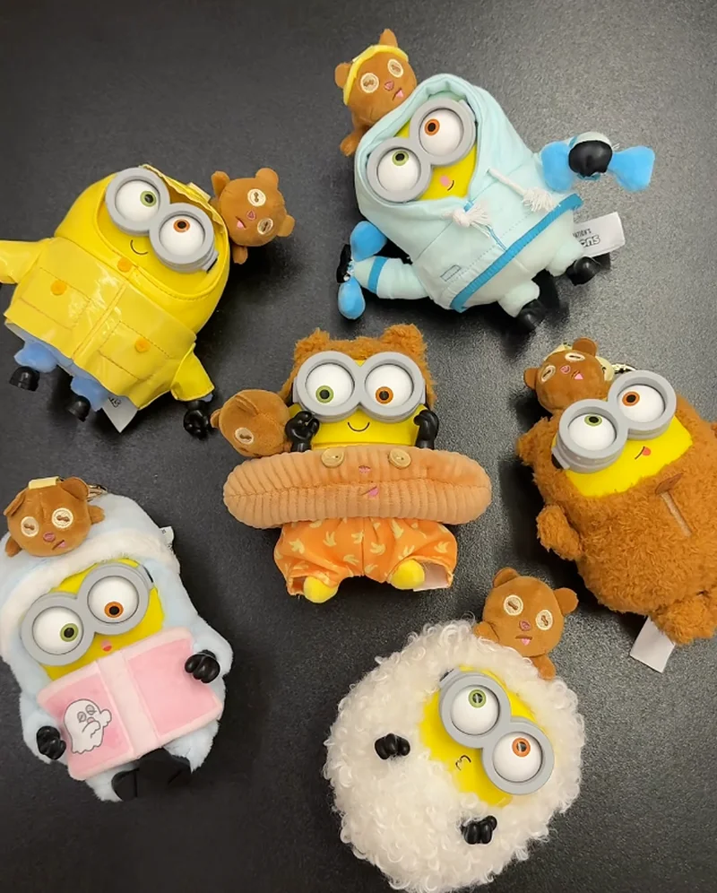 52TOYS Bob Tim Minions Best Friends Together Series Plush Keychain Blind Box Fashionable Toy Gift