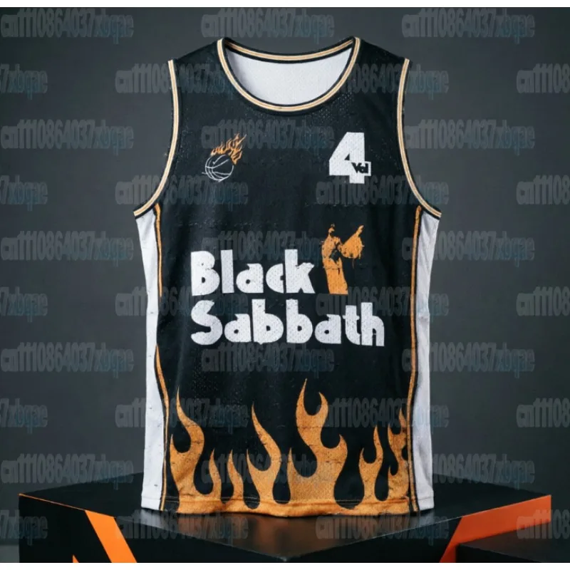Family Black Sabbath Jersey Flame 3D-Druck Größe 4 Ärmellose Rock-Musik-Gedenkweste Atmungsaktiv Schnelltrocknend – Detail 3