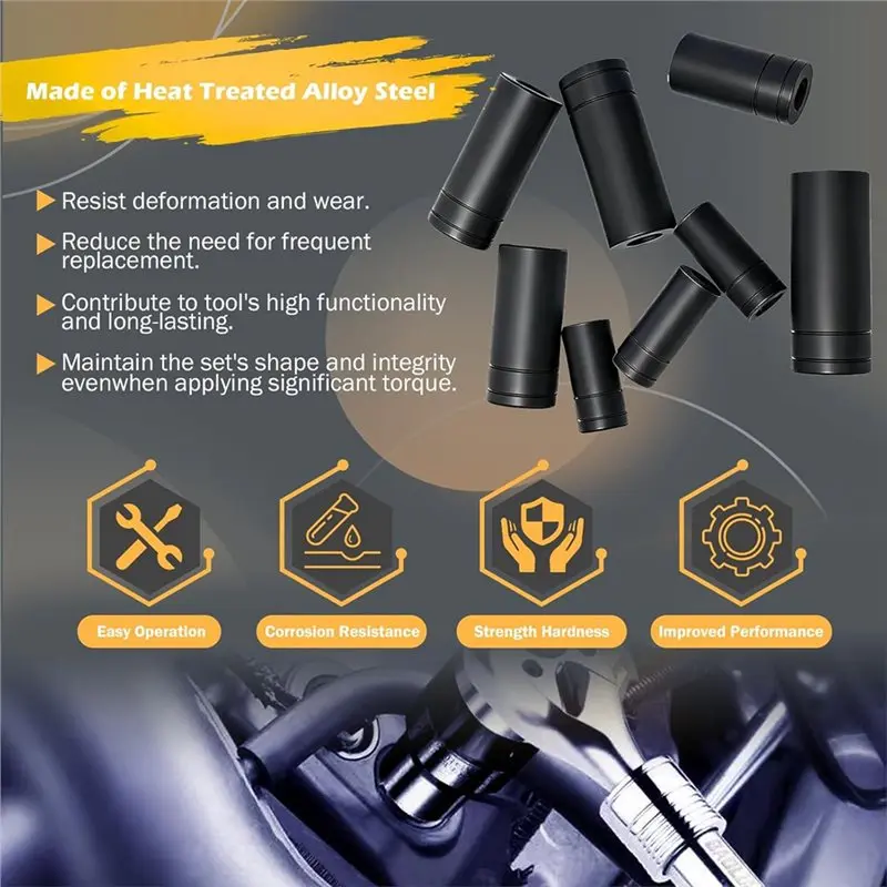 ABVG-Fit MCTI Standard-Gewindebohrer (1/2" 1/8" NPT, bis zu 12 mm metrisch) 70500-Gewindebohrer-Stecksatz 8-teilig für 1/4-Zoll- und 3/8-Zoll-Antriebe