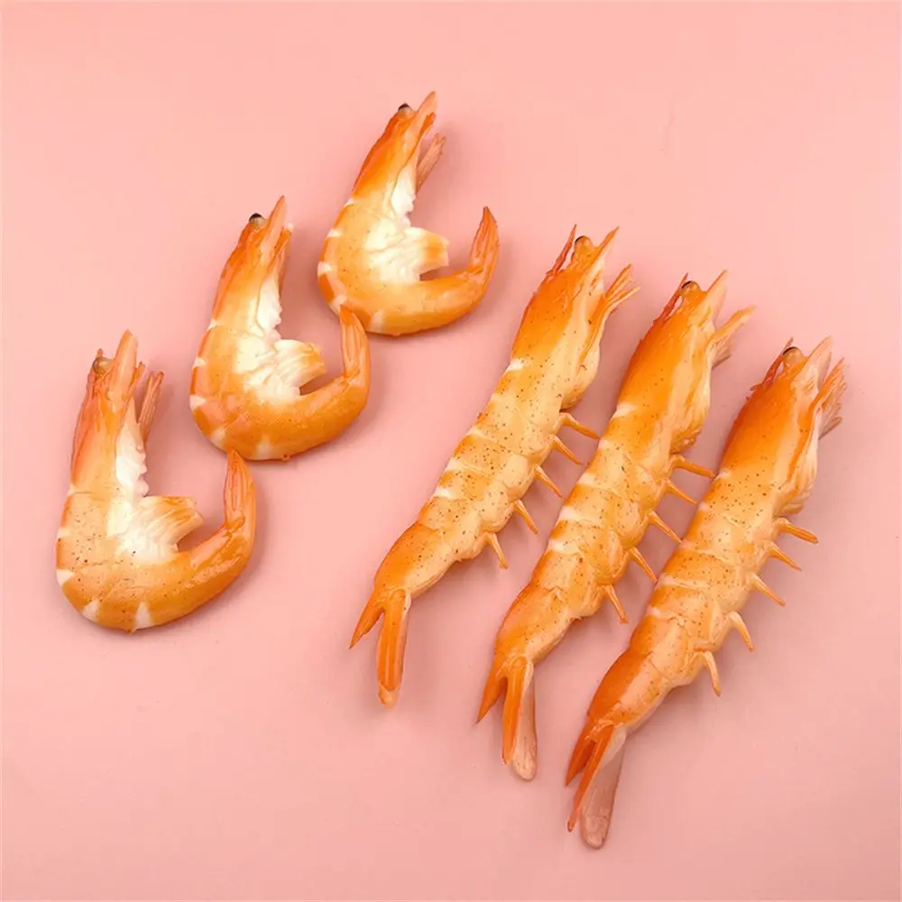 Funny Simulation Shrimp Keychain PVC Prawn Keyring Food Sea Animal Kids Toy Bag Backpack Ornament Woman Girl Jewelry Accessories