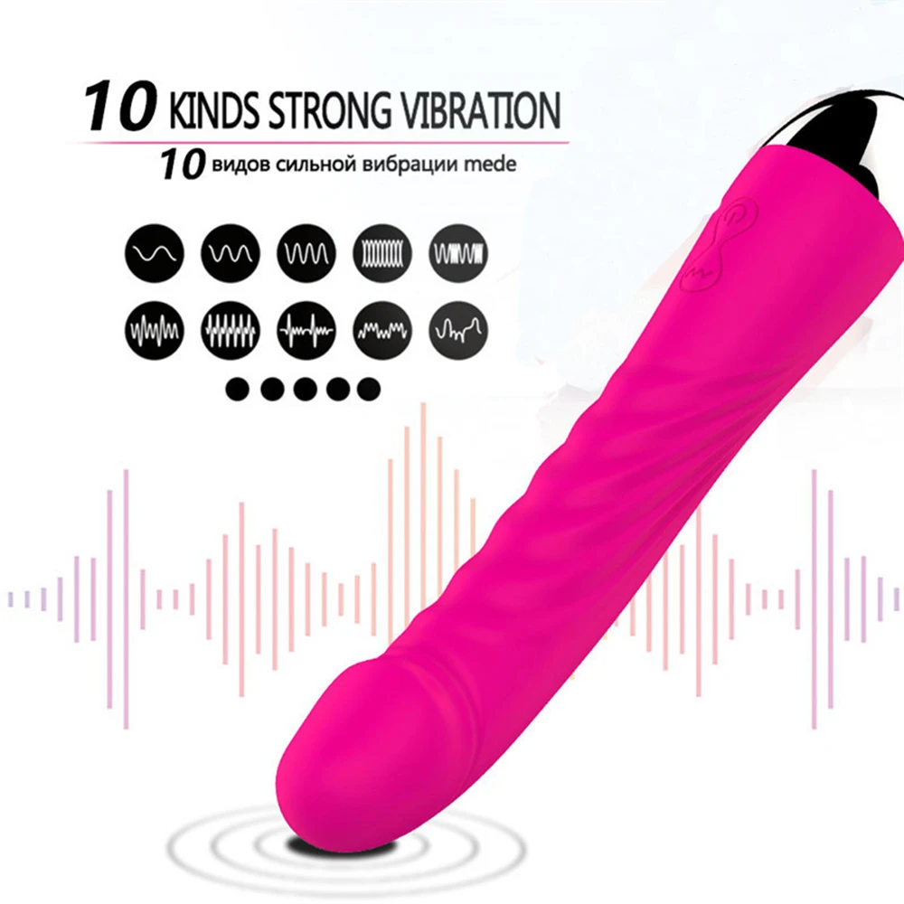 Powerful G-Spot Dildo Vibrator For Women Clitoris Stimulator USB Female Masturbator Goods Soft Silicone Sex Toys For Adults 18