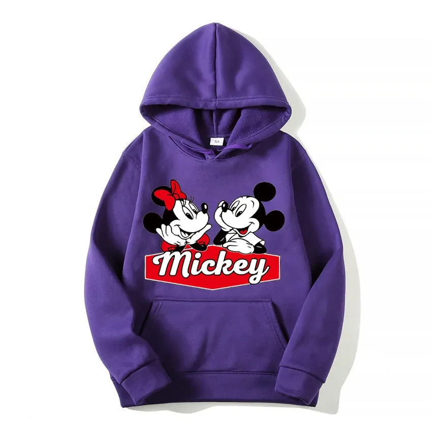 Fashionable and cute Disney's Mickey and Minne Cartoon Anime periphery Women's Hoodie Autumn and Winter Couple's clothing hoodie