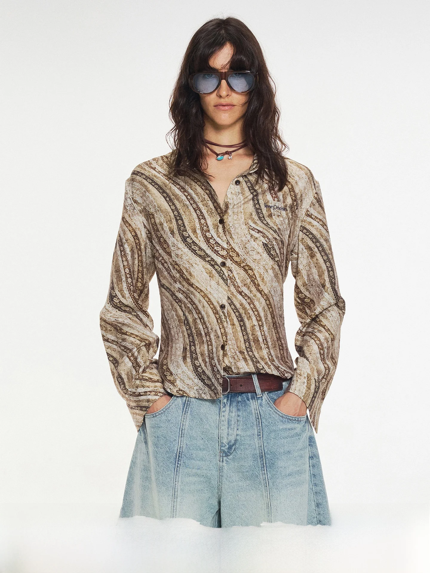 

Ретро-рубашка TearOcean из льна для женщин, приталенная, с зауженной талией, с длинными рукавами, на пуговицах, стандартной длины, для повседневной носки