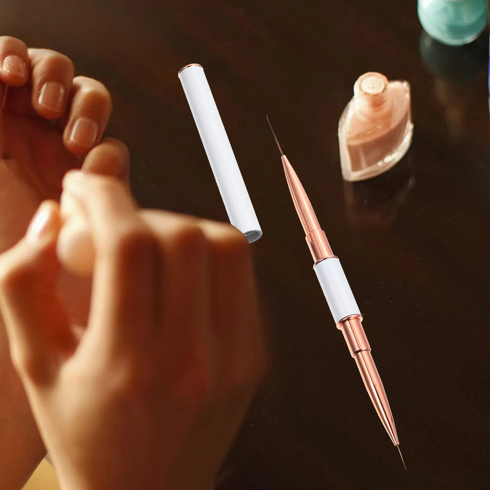 

Кисть для дизайна ногтей, двусторонняя гелевая ручка для красивого уникального декора ногтей, компактный дизайн, легко носить с собой, профессиональное использование