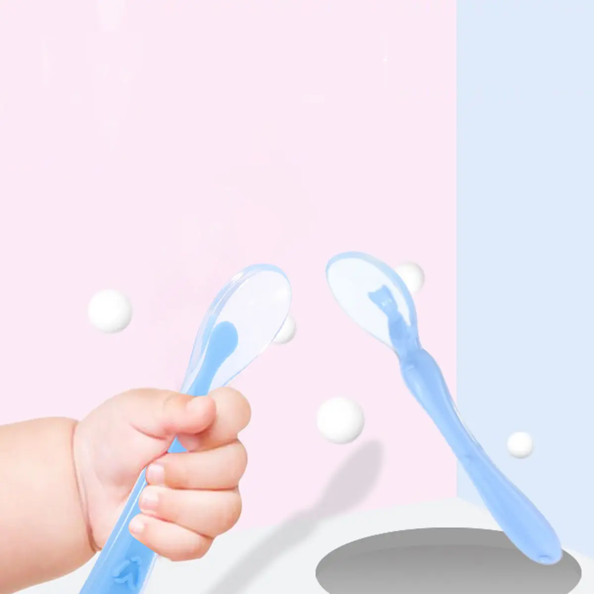 

3 шт. силиконовые ложки для кормления малышей с длинной ручкой, эргономичные, нескользящие, для обучения кормлению, отлучения от груди, для малышей и детей раннего возраста