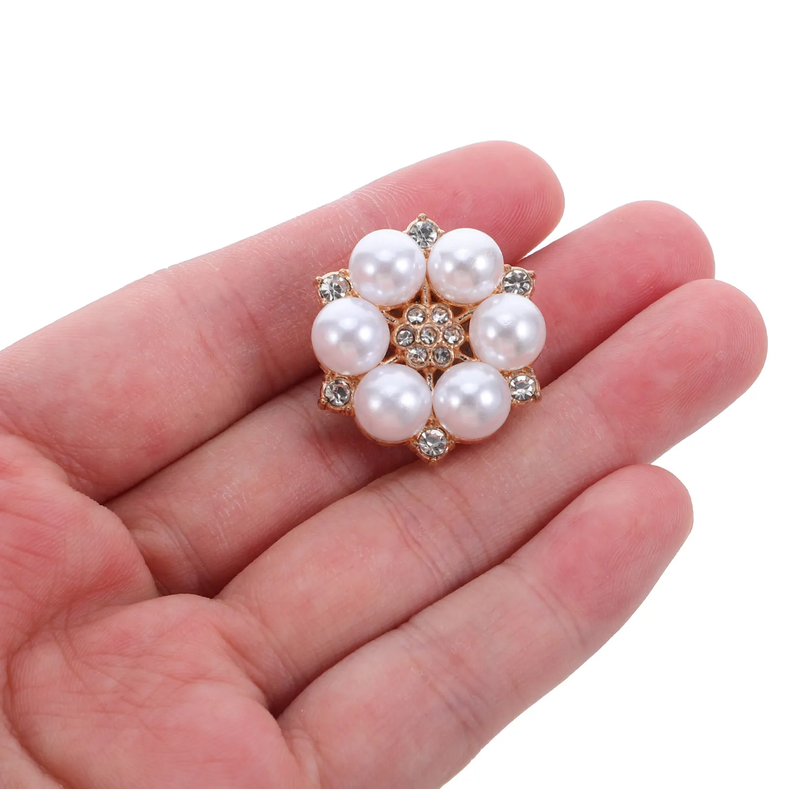

6Pcs Decorative Flower Sleeve Button Covers for Men Dress Shirts Rhinestone Pearl Cufflinks Tuxedo Accessories Formal Wear
