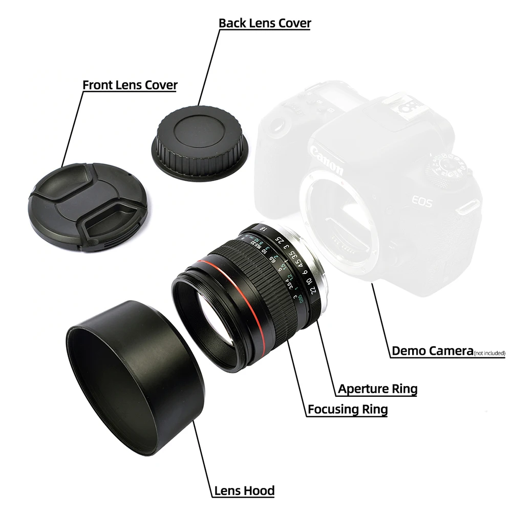 Lightdow Full Frame 85mm F1.8 Manual Focus Portrait Lens for Canon EOS 600D 550D 700D 1300D 6D 7D Sony Nikon DSLR Camera