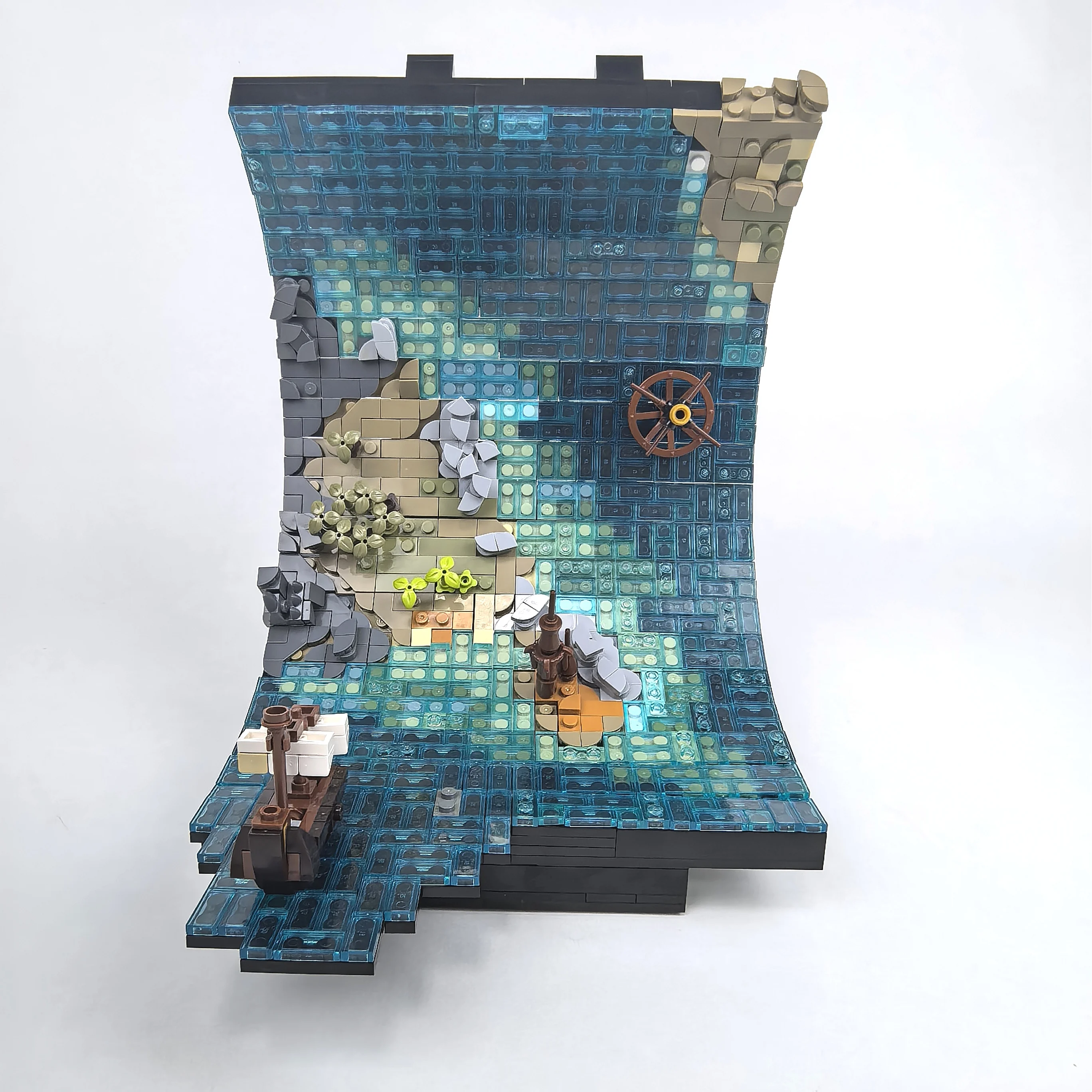 1234 قطعة جزيرة بنة المتداول كتلة عدة القرون الوسطى المتداول سطح البحر وحدات بنة التجمع أطقم منمذجة هدية عيد الميلاد