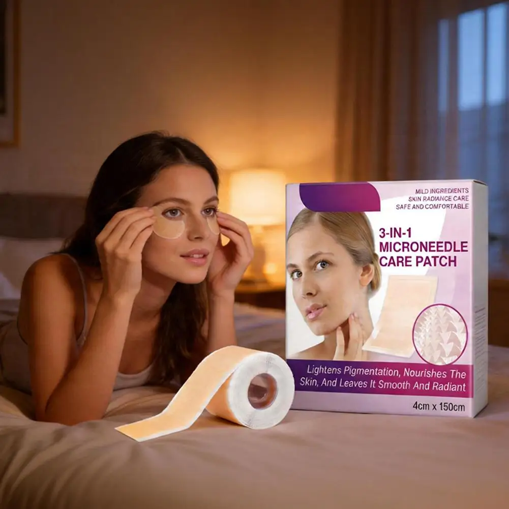 3-in-1 Microneedle Care Patch, 4cm x 150cm Skin Brightening & Nourishing Sticker, Moisturizing & Pigmentation Lightening
