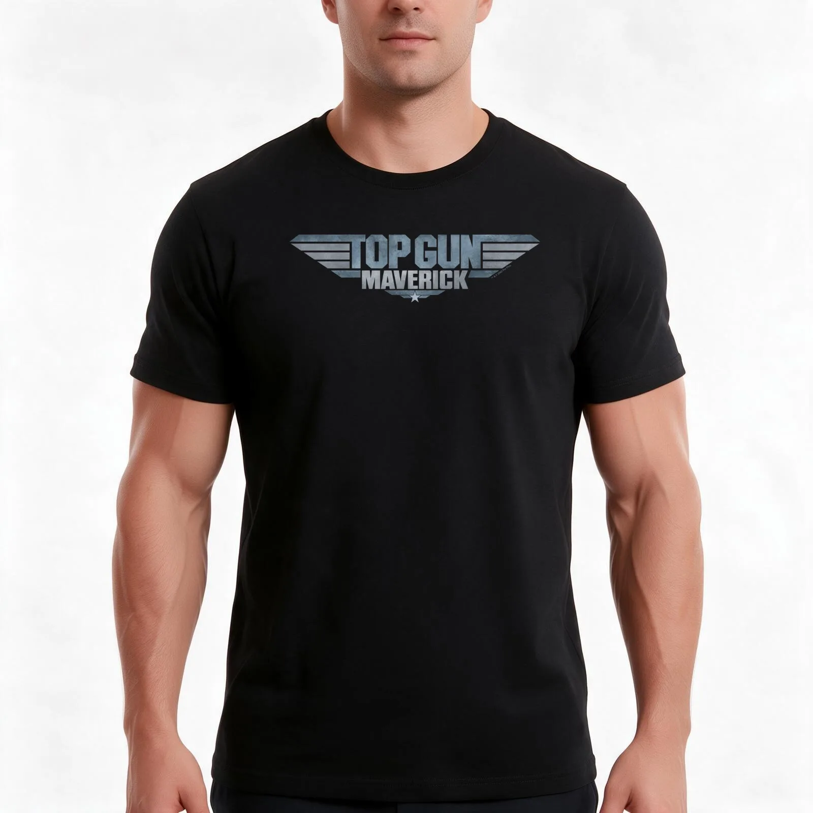Top Gun: Maverick Simple Text Logo T-Shirt, Summer Casual Cotton Tee, Oversized Streetwear Tops, Vintage Graphic Print