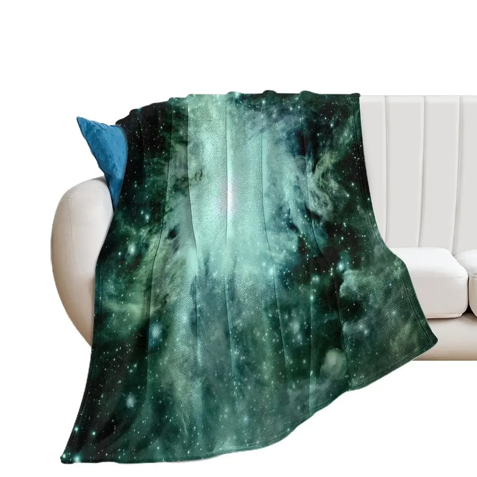 

Galaxy Orion Nebula Forest Green Teal Throw Blanket Soft Sofa Throw Single Beach Blankets