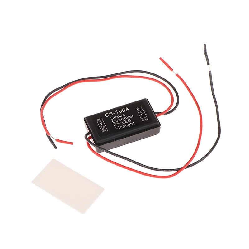 Universal LED Brake Light Flasher - GS-100A Strobe Controller with Adjustable Flash Rates, Easy-Install Car Tail Lights