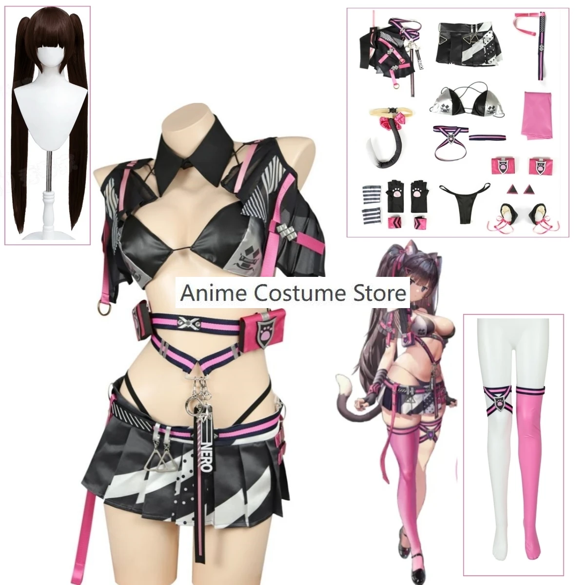 

Nikke The Goddess Of Victory Nero Cosplay Costume Game Nikke Sexy Catgirl Uniform Costumes Wig Tails Halloween Carnival Suit