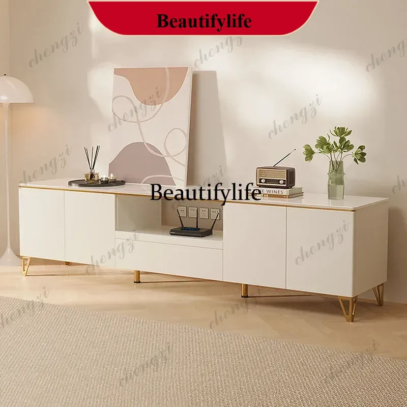 Cheap Cream Tv Stands Clear White Design Luxury Save Space Storage Universal Tv Table Organizer Archivadores Home Decoration