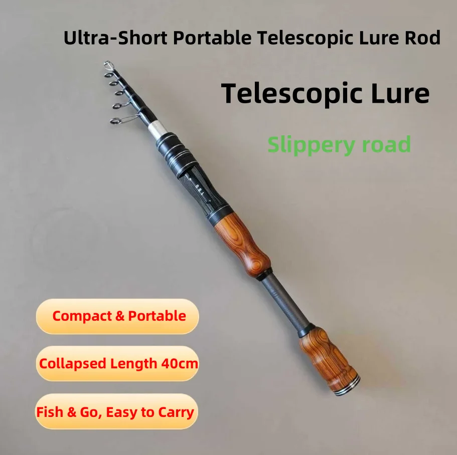 ML1.65M-2.15M Portable Telescopic Rod Multi-Purpose Large Top Ring Solid Carbon Ultra Short Mini Fishing Rod