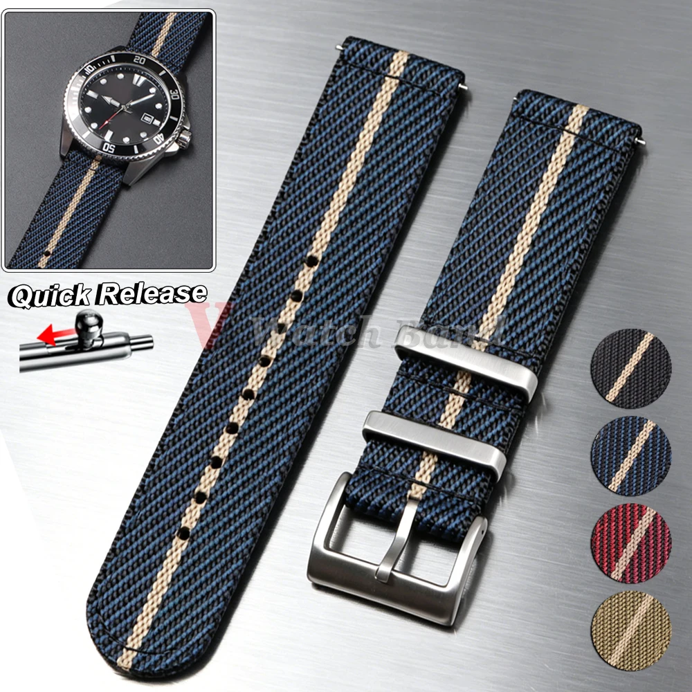 Nylon-Uhrenarmbänder mit Schnellverschluss, 20 mm, 22 mm, universelle atmungsaktive Nylonbänder für Damen und Herren, Armband für Omega-Armband