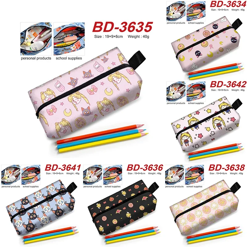 

Sailor Moon Pencil Bags Anime Tsukino Usagi Cartoon Pencil Case Students Stationery Large Capacity Portable Storage Bags Gifts