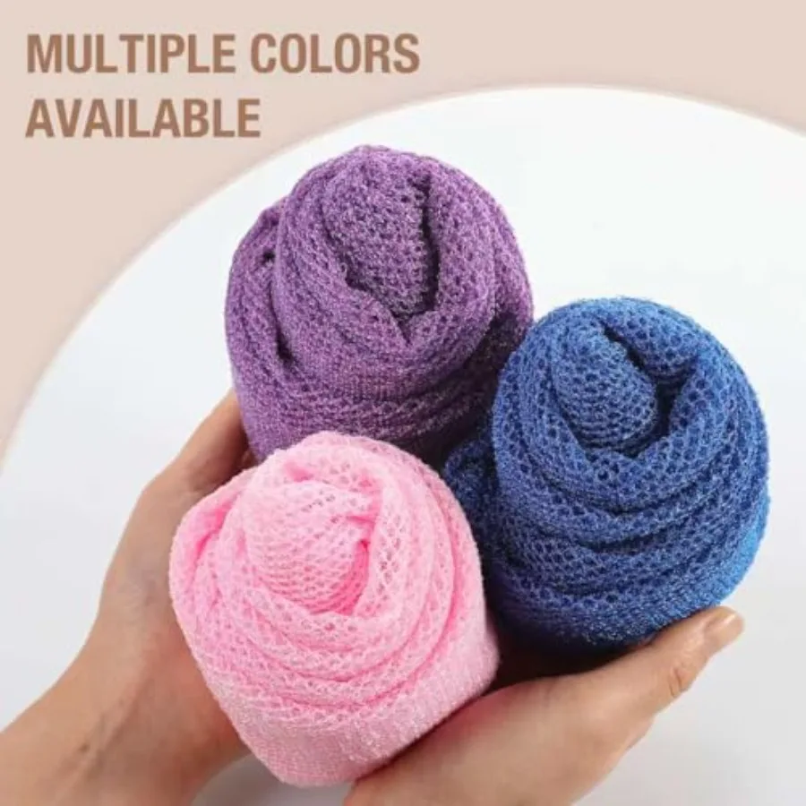African Net Sponge Extra Long 3 Pieces, Loofah Back Scrubber for Shower, Exfoliating Washcloth and Body Scrubber, 39.37" L x 12 view 6