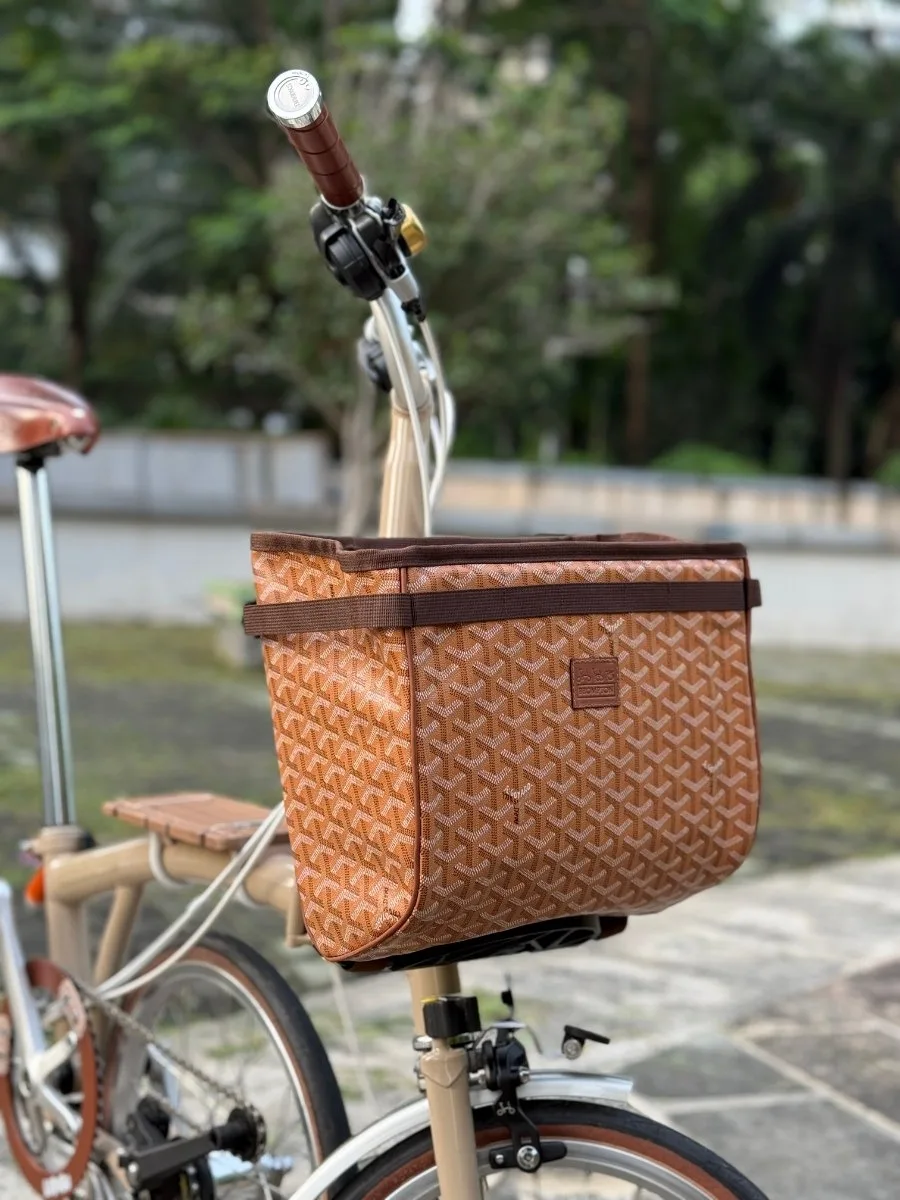 DJCRAWLER Folding Bicycle Front 9L Vegetable Basket Storage Bag Vegetable Basket Bag for Brompton Upgrade Parts