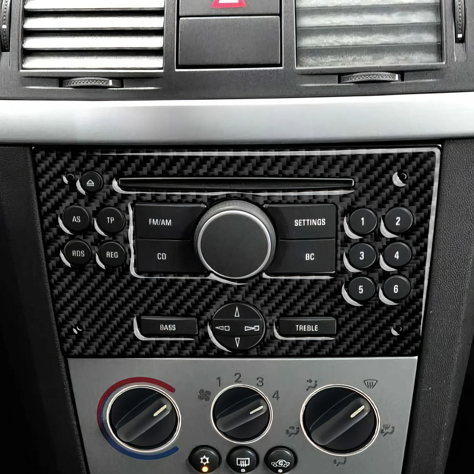 Painel de CD/MP3 para Console de Carro. Adesivo de Acabamento em Fibra de Carbono. Para Holden Astra Combo Barina Tigra Vectra Corsa. Acessórios Utilitários CD30.