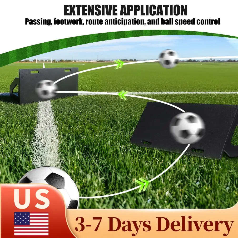 

Soccer Rebounder Board 100x40cm Portable Soccer Wall Adjustable Angles for Control Passing and Shooting Practice