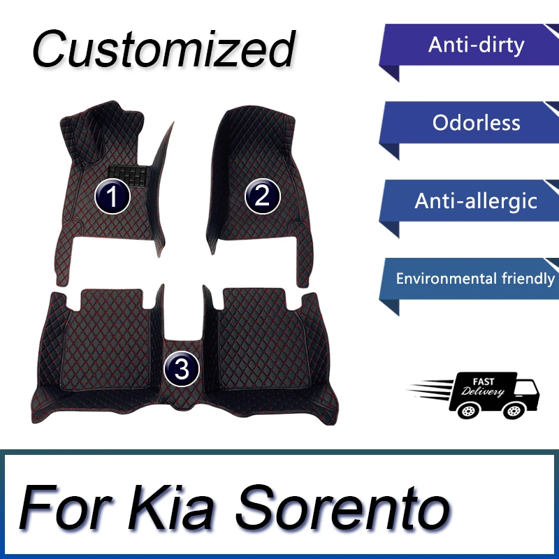 

Car Floor Mats For Kia Sorento（Five Seats）2006 2007 2008 Customauto Foot Pads Automobile Carpet Cover interior accessories