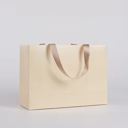 Sacchetti di carta Tote per matrimonio, compleanno, festa in casa, cosmetici, borsa per pacchetti di abbigliamento, borsa per la spesa, borsa regalo con Logo personalizzato, 10 pezzi