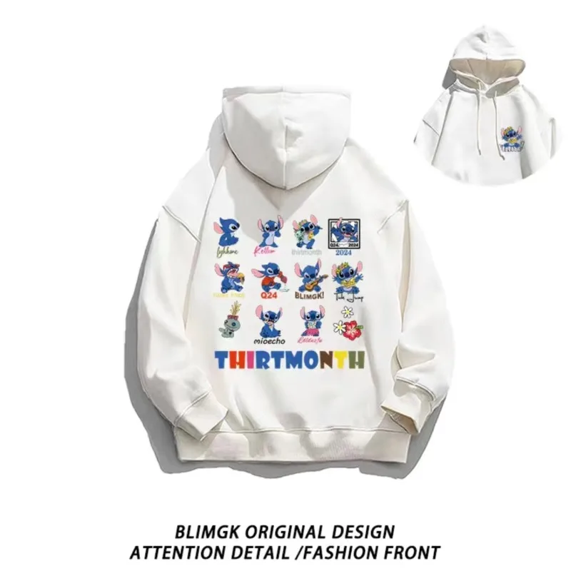 

Harajuku Retro Spring Autumn New Student Sweatshirt Stitch Printed Korean Fashion Couple Tops Coat Kpop Clothes Oversized Hoodie