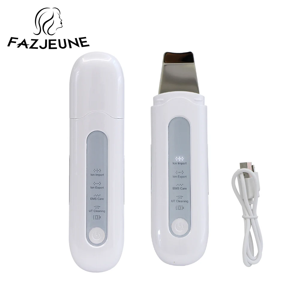 FAZJEUNE Skin Scrubber USB Charger Skin Spatula Facial Deep Cleaning Machine Blackhead Remover Facial Cleaner with 4 Modes