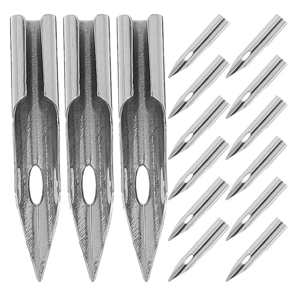 15Pcs 0.28mm Premium Metal Dip Pen Nibs Precision Control Smooth Ink Flow Crisp Lines for Calligraphy Illustration Lettering Art
