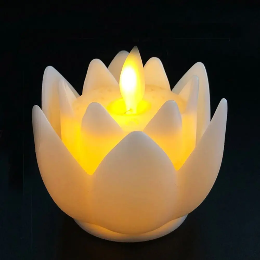 Lampe Lotus en plastique créative colorée, bougie électronique scintillante, veilleuse LED exquise, célébration du Festival