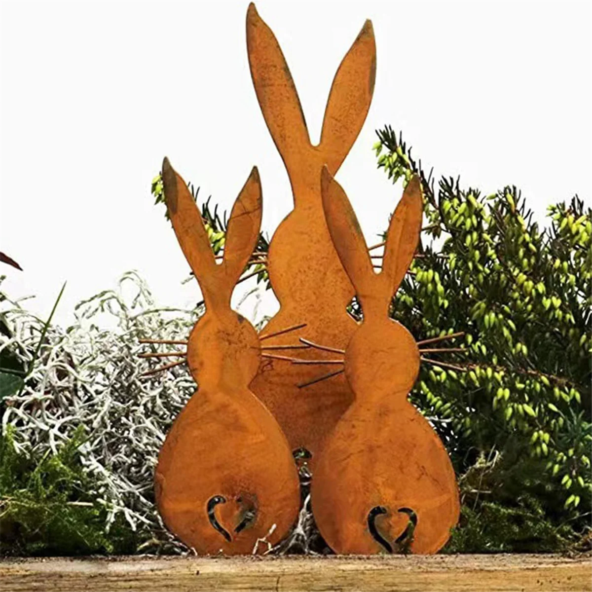 Pasen Bunny Tuin Staak Tuin Decoratie Staak Konijn Roest Decoratie Lente Decoratie Voor Tuin En Voordeur