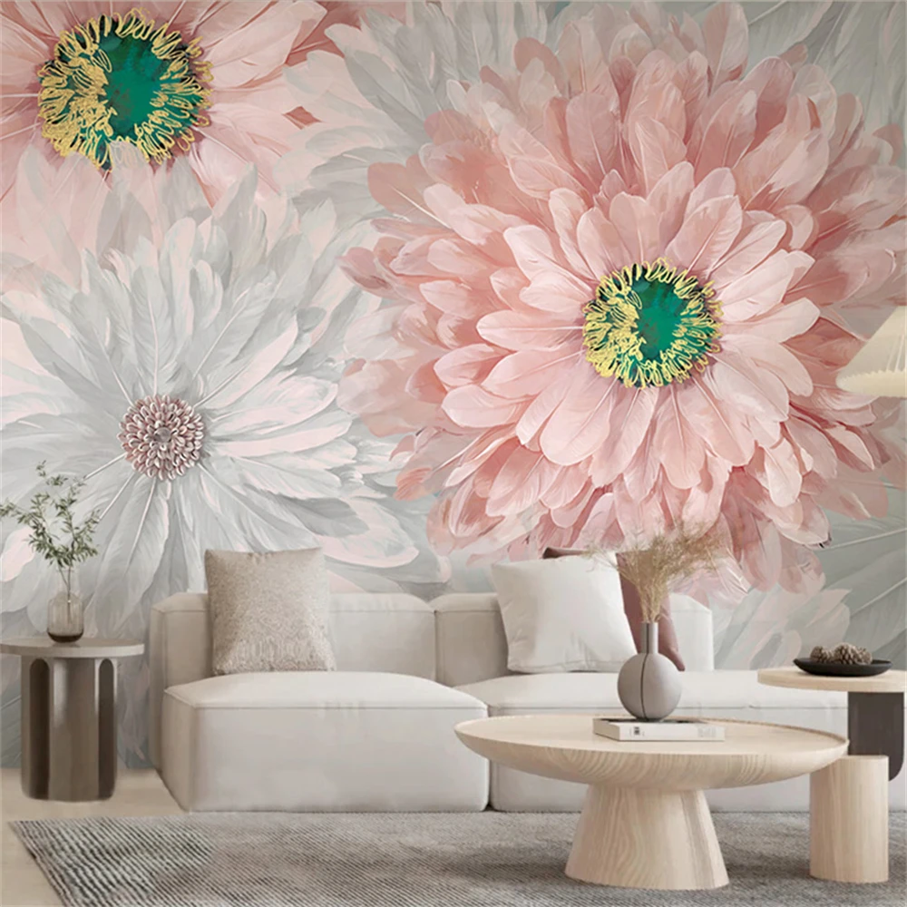 

Пользовательские 3d обои фреска цветок лаванды 3d стерео рельефные цветы обои для гостиной ТВ фон стены papel de parede