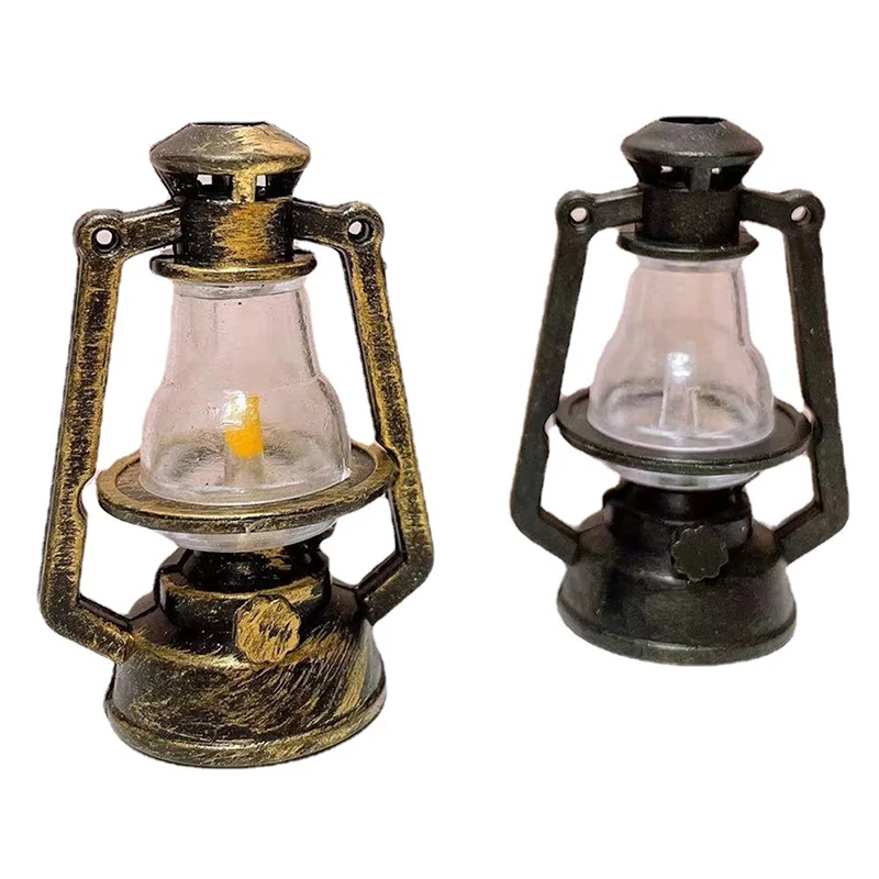 1:12 1:6 Scale Pretend Play Miniature Oil Lamp Dollhouse Accessories Mini Kerosene Lantern Doll House Decor Scene Ornaments