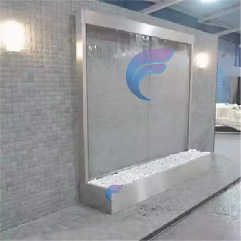 custom.Custom Made Indoor Glass Waterfall Fountain Standing Fall Wall Panel Waterfall