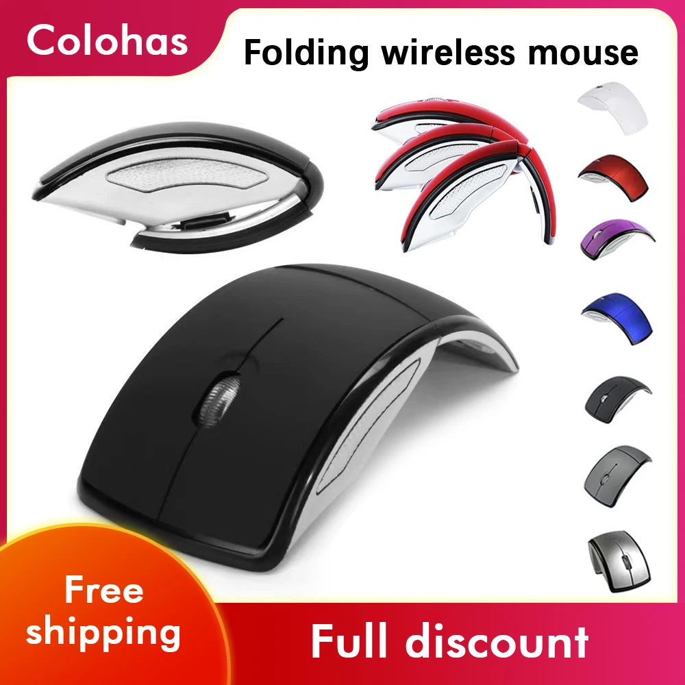 2.4G Wireless Mouse Mini Foldable Travel USB Receiver Mouse Optical Ergonomic Folding Ultra-Thin Mice For Computer Laptop Gamer