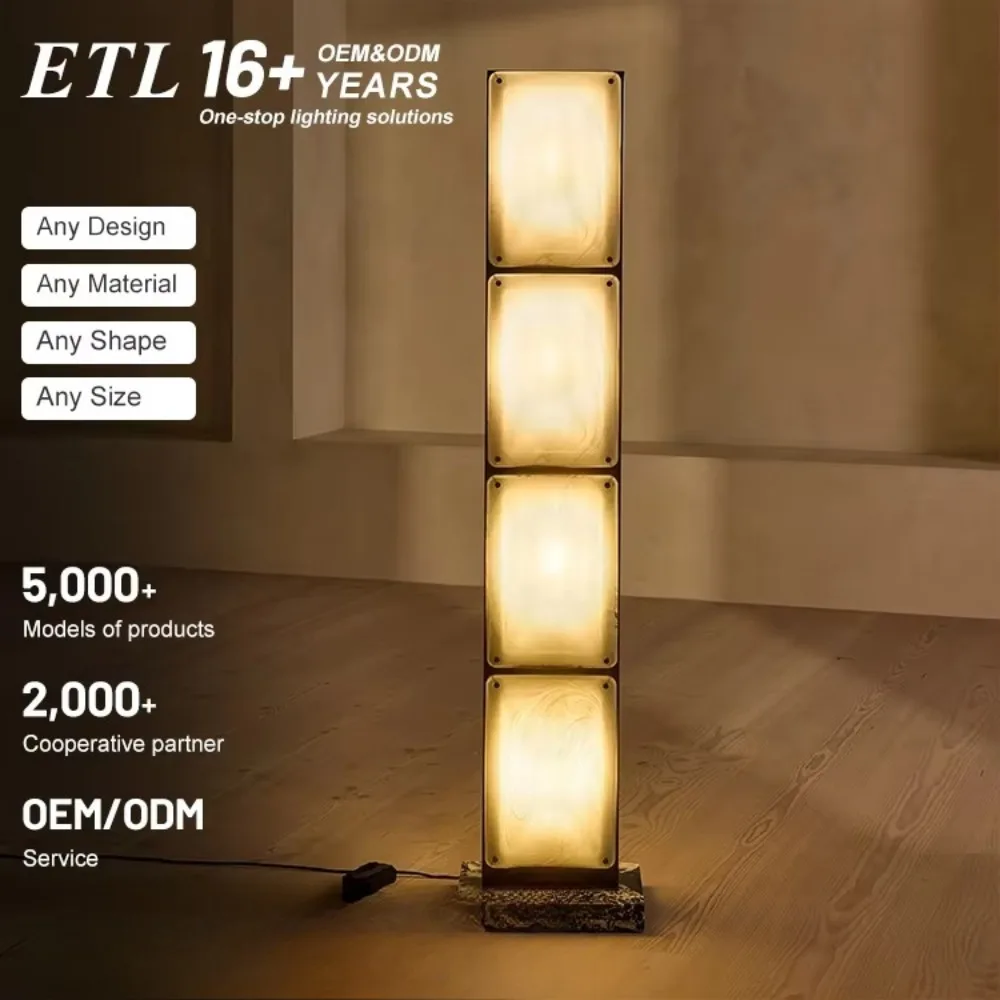 Simple upright lamp for interior decoration of villa-style home furniture, sofa, living room, plastered LED floor lamp