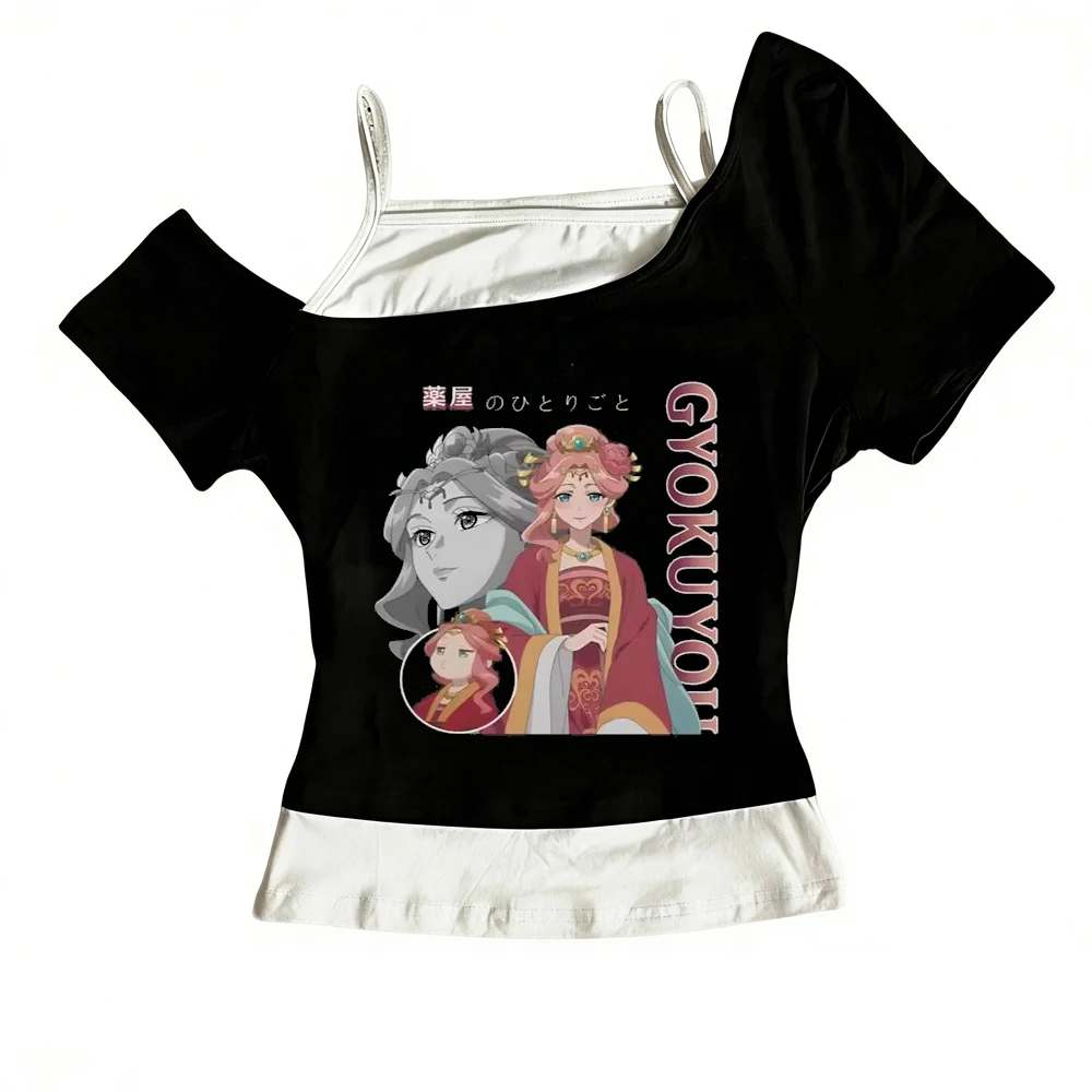 Maomao the Apothecary Diaries Crop-Top für Damen, 2000er-Jahre, Gyaru, Manga, Jojifuku, koreanische Mode, T-Shirt, Manga, Japan, Sommer – Detail 2