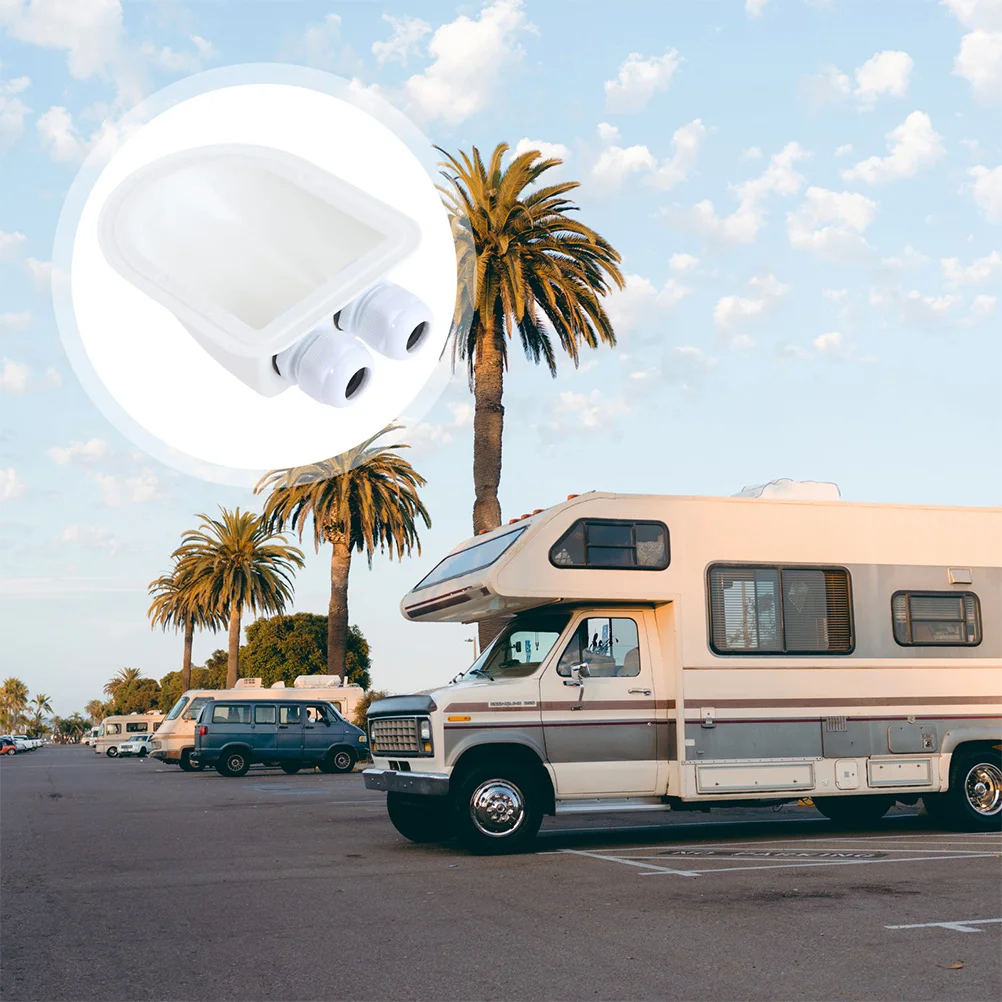 

2Pcs Solar Cable Entry Gland ABS Plastic Dual Hole Housing Splashproof Rv Caravan Marine Wire Entry Solar Panel Junction Box